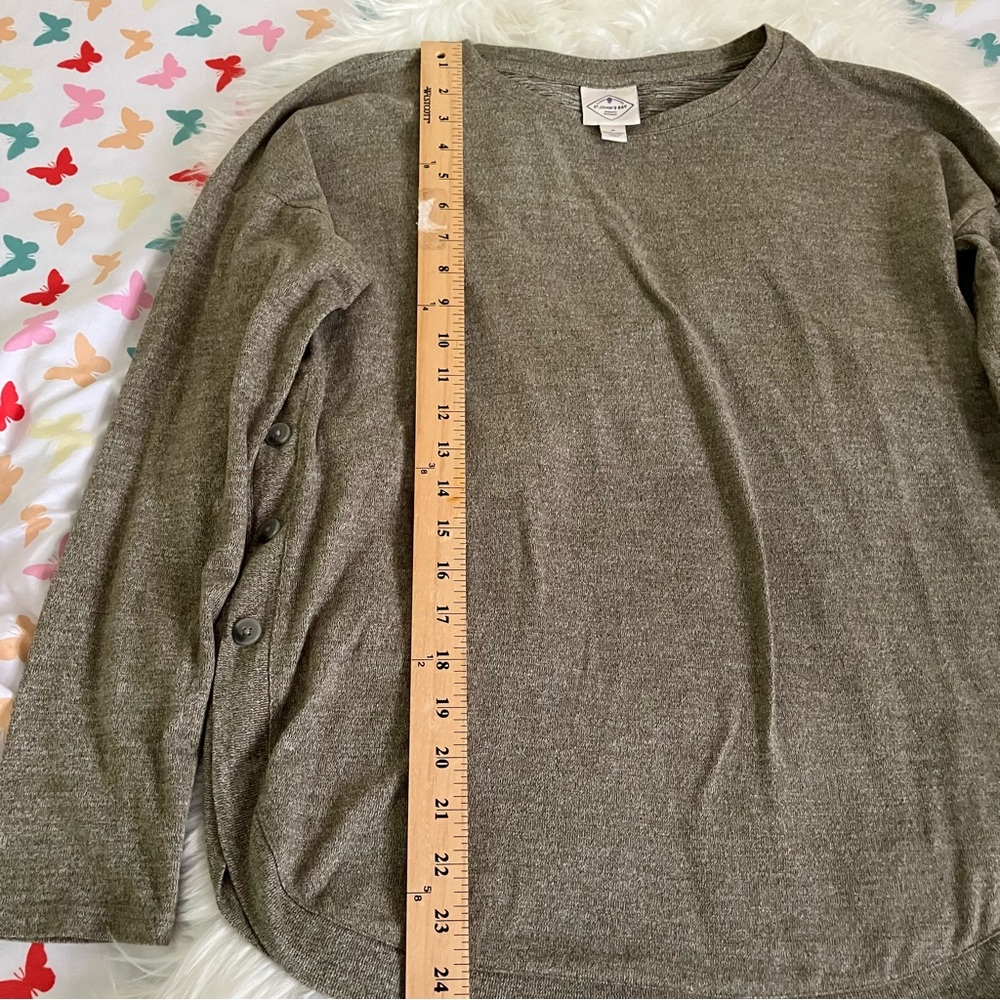 St. John's Bay Olive Top with Button Accents